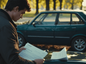 Человек читает договор страхования