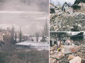 Один из снарядов попал на территорию частного дома