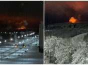Местные говорят, что слышали взрыв перед пожаром