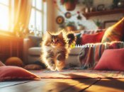 Кот бегает по дому