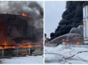 Пожар на нефтебазе на Брянщине