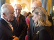 Елена Зеленская с премьер-министром Денисом Шмыгалем на встрече с Чарльзом III