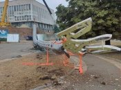 Упавший флагшток в Херсоне