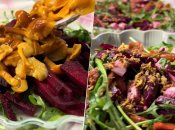 Салат со свеклой, фетой и маринованными грибами