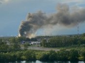 Пожар в Великом Новгороде виден из разных районов