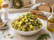 Салат из сельди, картофеля и соленых огурцов