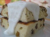 Твороженная запеканка с изюмом