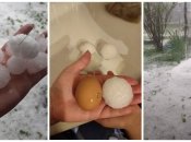 В россии выпал огромный град