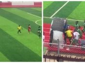 В ДР Congo football players beat the referee