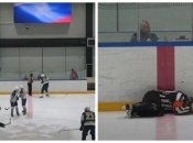 Судье досталось на хоккейном матче в рф