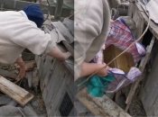 "Наша нация непобедима": украинка "отжала" мешок боеприпасов у россиян, пока они спали пьяные (видео)