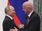 Президент Росії Володимир Путін та голова ФІФА Джанні Інфантіно