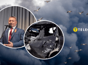 Один из взрывов повредил авто