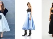 Макси-юбка А-силуэта классно миксируется с укороченными топами