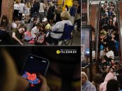 Люди во время воздушной тревоги в метро в Киеве, 29 мая 2023 года