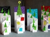 Простая новогодняя открытка, которую можно сделать вместе с детьми