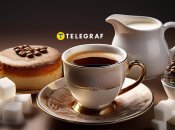 Кава, молоко, цукор та десерт