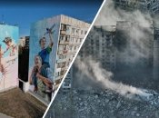 Мурал до та після приходу "русского міра"