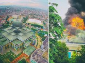 Пожар в крупнейшей мечети Джакарты уже сравнивают с тем, как горел Нотр-Дам-де-Пари