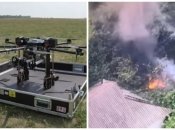 Поліпшений дрон R-18 підриває ворожу техніку