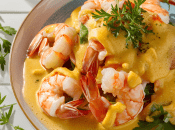 Сирний соус чудово підкреслює смак креветок  (зображення створено за допомогою ШІ)