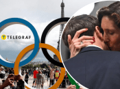 Поцелуй Макрона и Амели Удеа-Кастера на Олимпиаде-2024