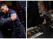 На перчатках Ломаченко видны два флага