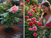 Троянди потішать пишними квітами, якщо ви удобрите їх перед цвітінням