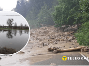 На Прикарпатті через паводок зруйновано тимчасовий переїзд.