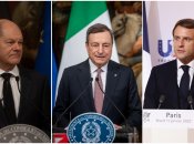 Олаф Шольц, Марио Драги и Эммануэль Макрон