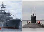 БДК "Минск" и подлодка "Ростов-на-Дону"