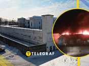 Колония "Белый лебедь" горит