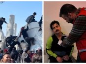 Фанаты лезли на стадион через забор