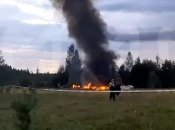 Место крушения самолета пригожина