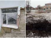 Последствия выстрелов боевиков на Донбассе в четверг