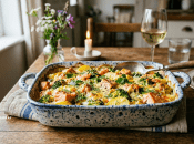 Запеканка с рыбой и брокколи