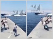 Ракета приземлилась на волнорез