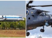 Самолет Ил-22 и вертолет Ми-35