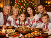 Семья за праздничным столом