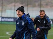 Тренировка сборной Украины по футболу