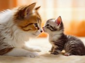 Как мама-кошка котенка воспитывала