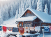 Как зимой высушить белье