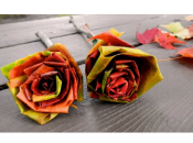 Мастер-класс: цветы из осенних листьев