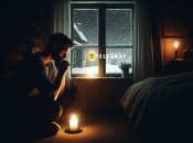 Чоловік сидить у пітьмі