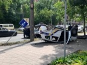 Пострадавший в ДТП автомобиль полицейских