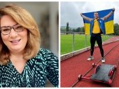 Специальный докладчик ООН Александра Ксантаки и украинский скелетонист Владислав Гераскевич