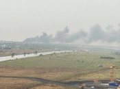 Дым от пожара виден в разных районах Ростова