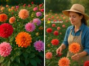 Є кілька порад, які допоможуть зробити клумбу з жоржинами пишною та красивою