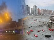 Последствия ракетной атаки, которую россияне нанесли по столице