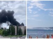 Дым в Курской области и в Феодосии